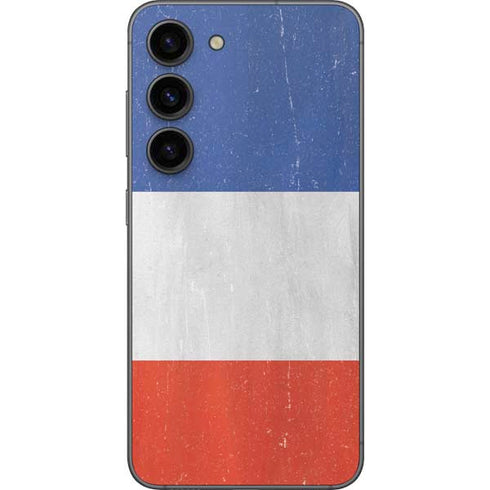 French Flag Distressed Galaxy S23 Skin